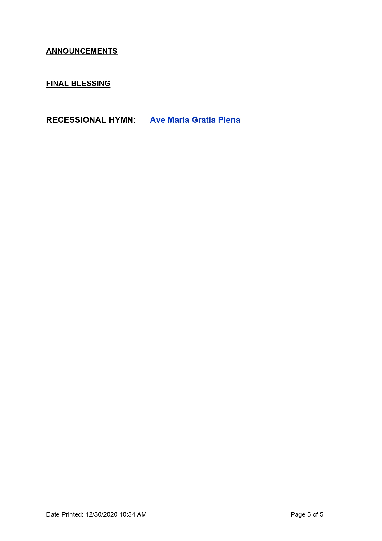 1 Jan. 2021 Solemnity of Mary The Holy Mother of God page 0005