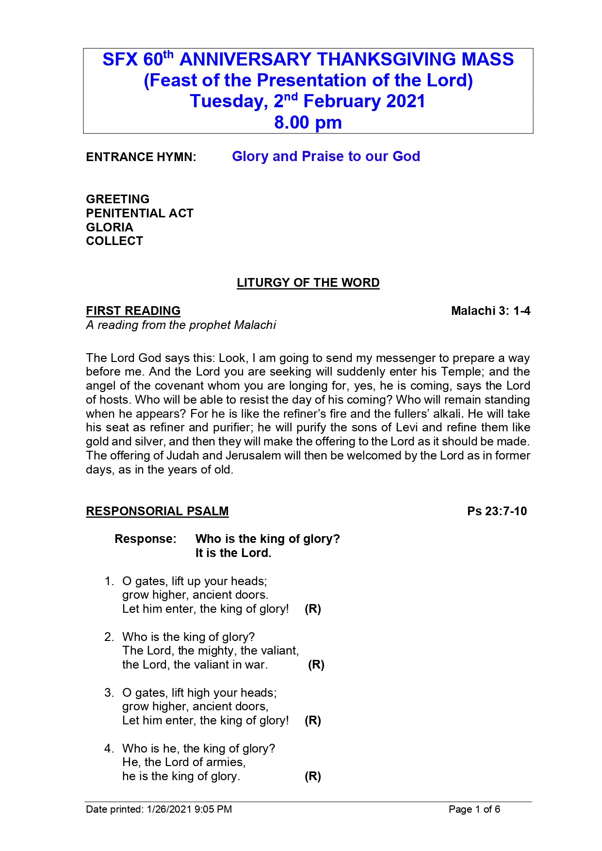 2 Feb 2021 SFX 60th Anniversary Thanksgiving Mass Feast of the Presentation of the Lord final page 0001