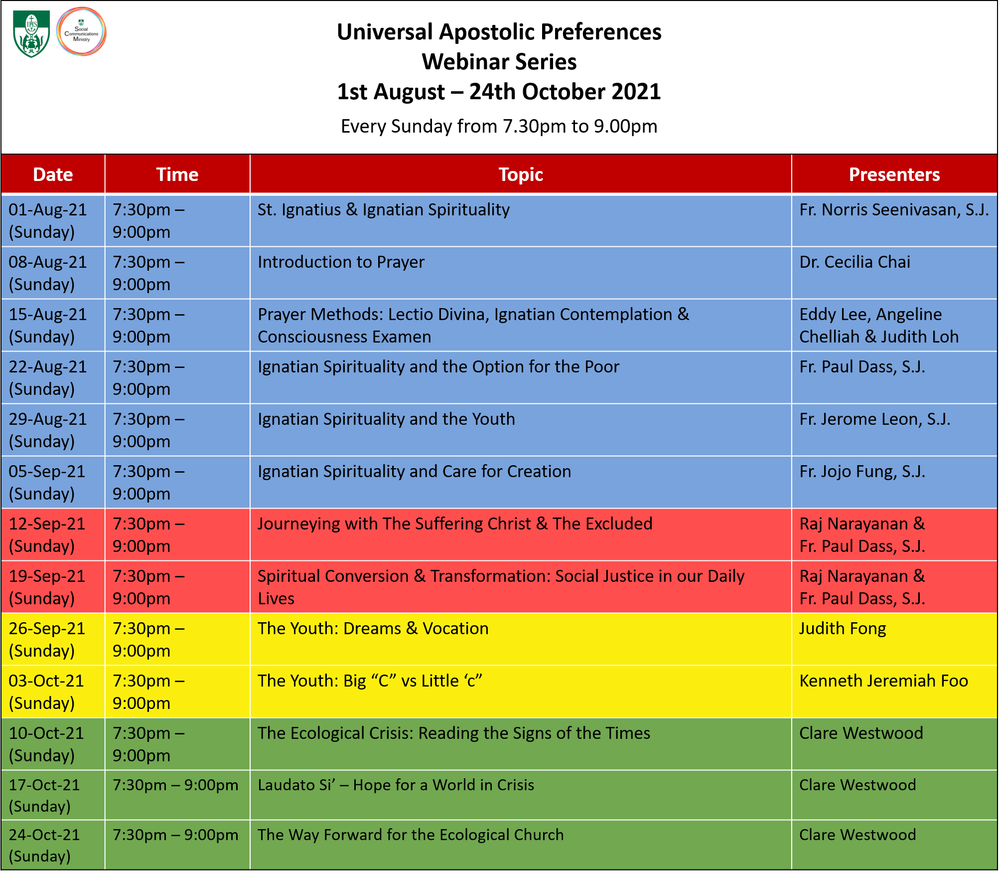 UAP Program Schedule